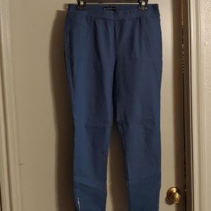 Dark teal zip ankle skinny pants